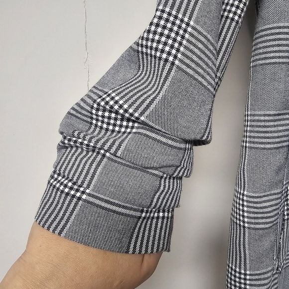 Philosophy Black White Plaid Gingham Loose Fit Blazer Suit Jacket Academia - Picture 2 of 8